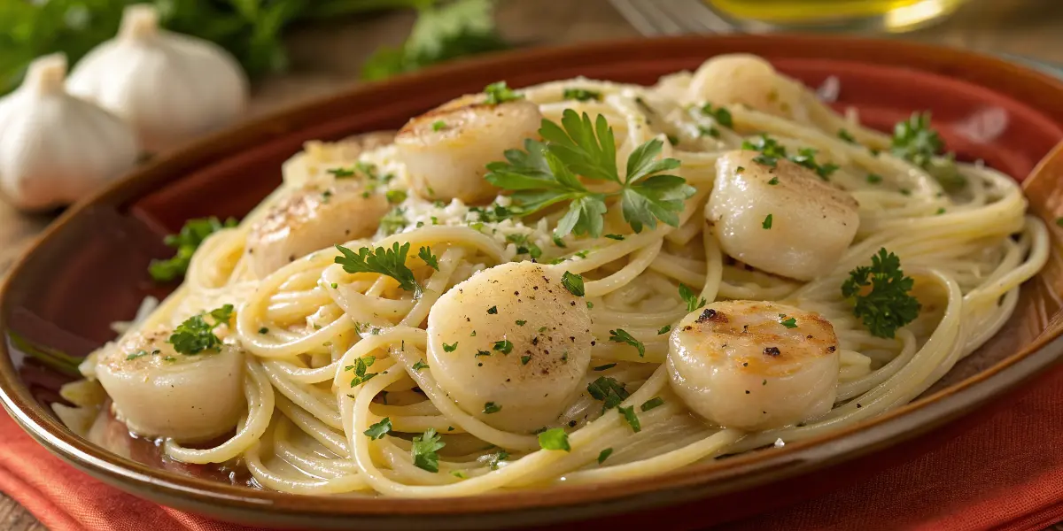 Pâtes Aux Noix De Saint Jacques Ail Et Persil Pâtes aux noix de Saint Jacques ail et persil maison