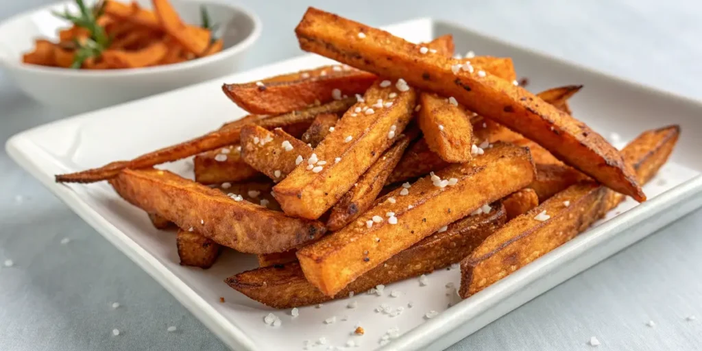 frites de patate douce à la friteuse