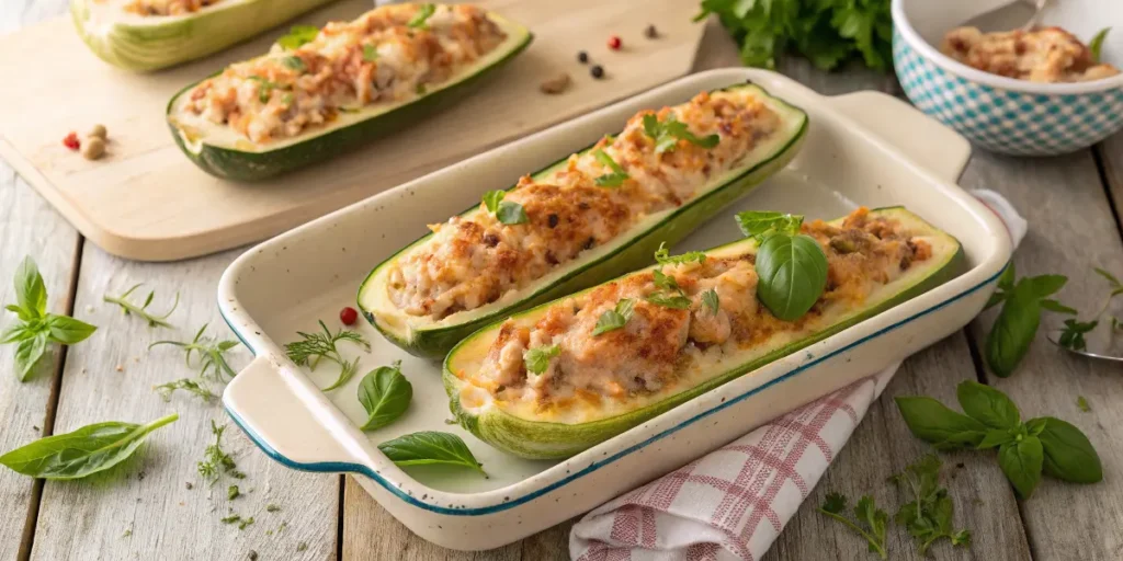 Courgettes Farcies au Riz et Thon