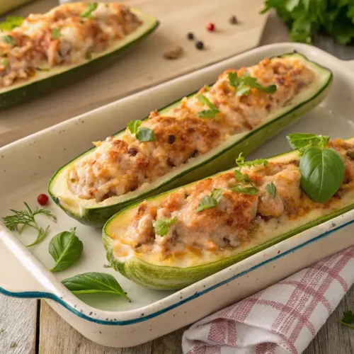Courgettes Farcies au Riz et Thon