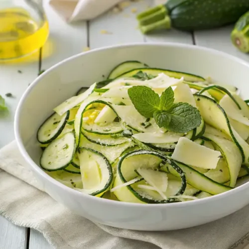 Salade Fraîche de Courgettes Crues au Citron et Parmesan