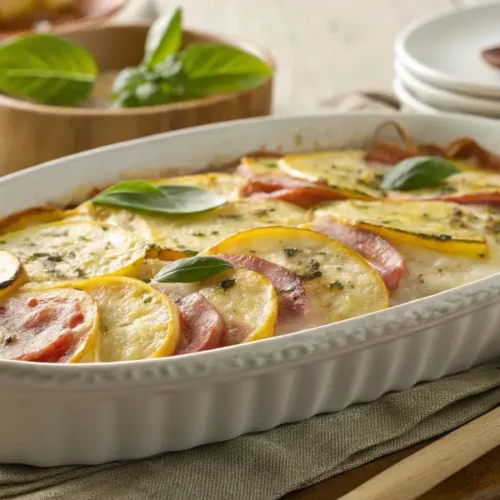 Gratin Courgettes, Jambon & Mozzarella