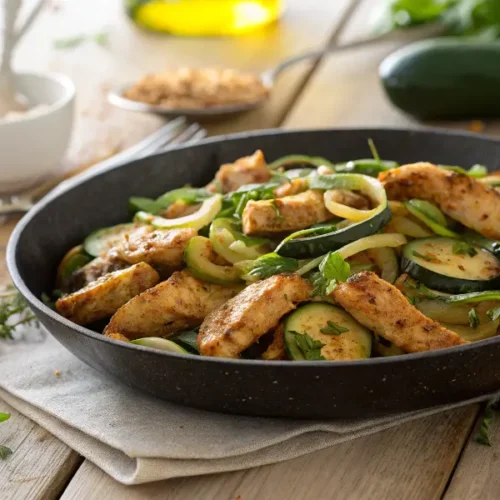 Poêlée Courgettes et Poulet