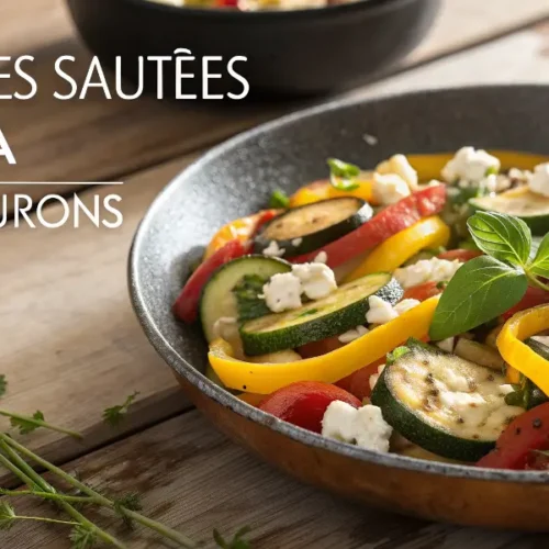 Courgettes Sautées à la Feta et aux Poivrons