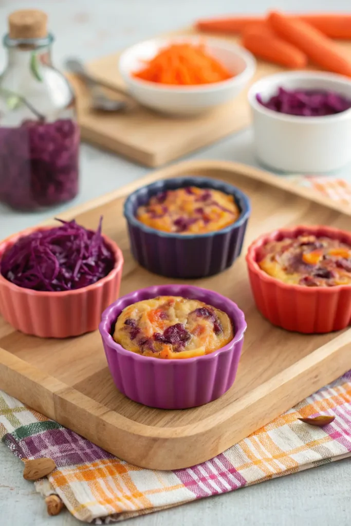 Petits flans chou rouge et carotte