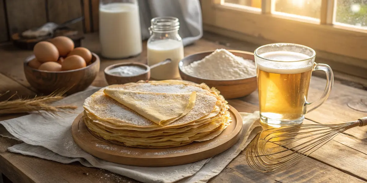 Recette de crêpes à la bière légères