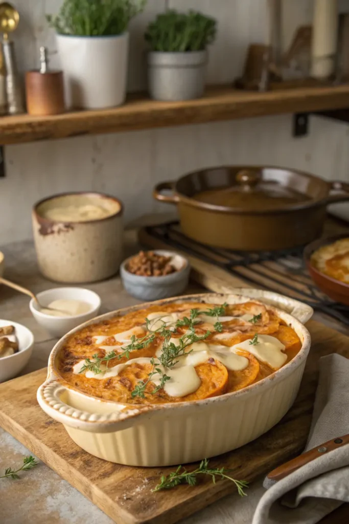 Gratin Dauphinois à la Patate Douce et Crème d’Amande