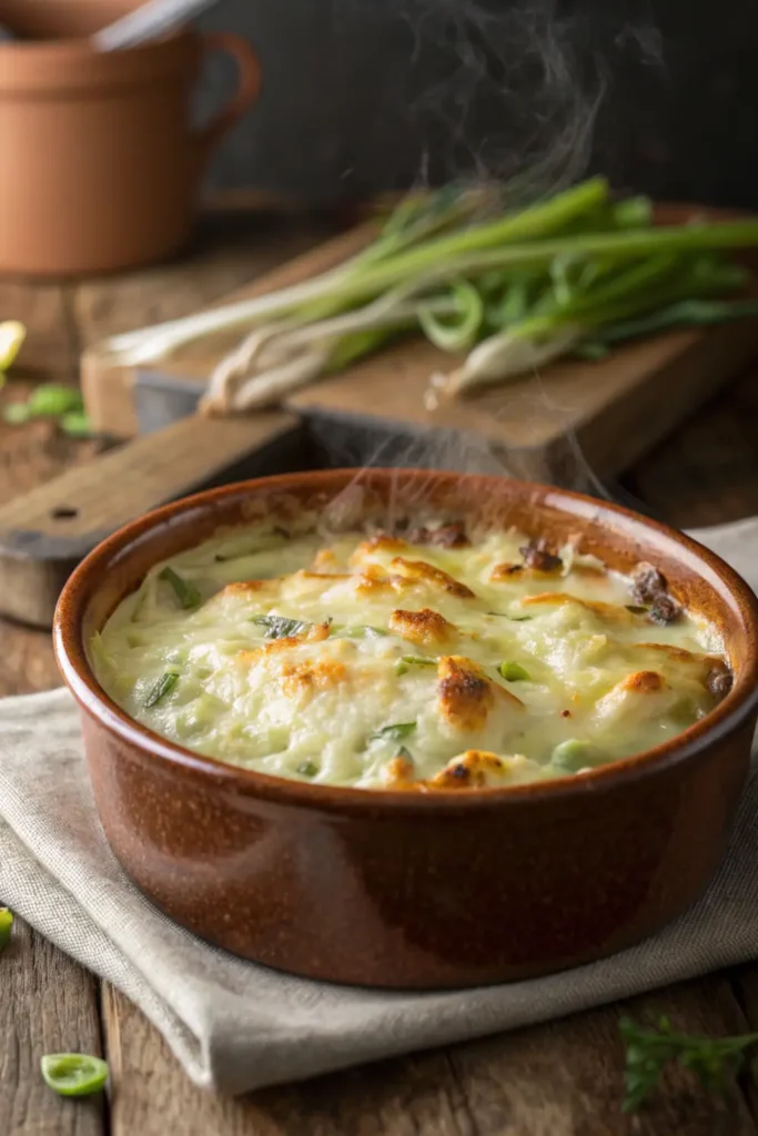 Gratin de Cabillaud et Poireaux à la Crème Moutardée