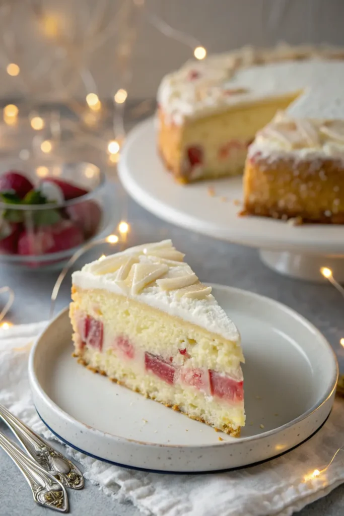 Gâteau Fondant à la Rhubarbe et Chocolat Blanc