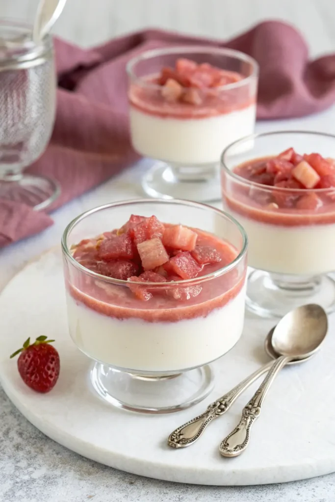 Panna Cotta à la Rhubarbe et à la Vanille