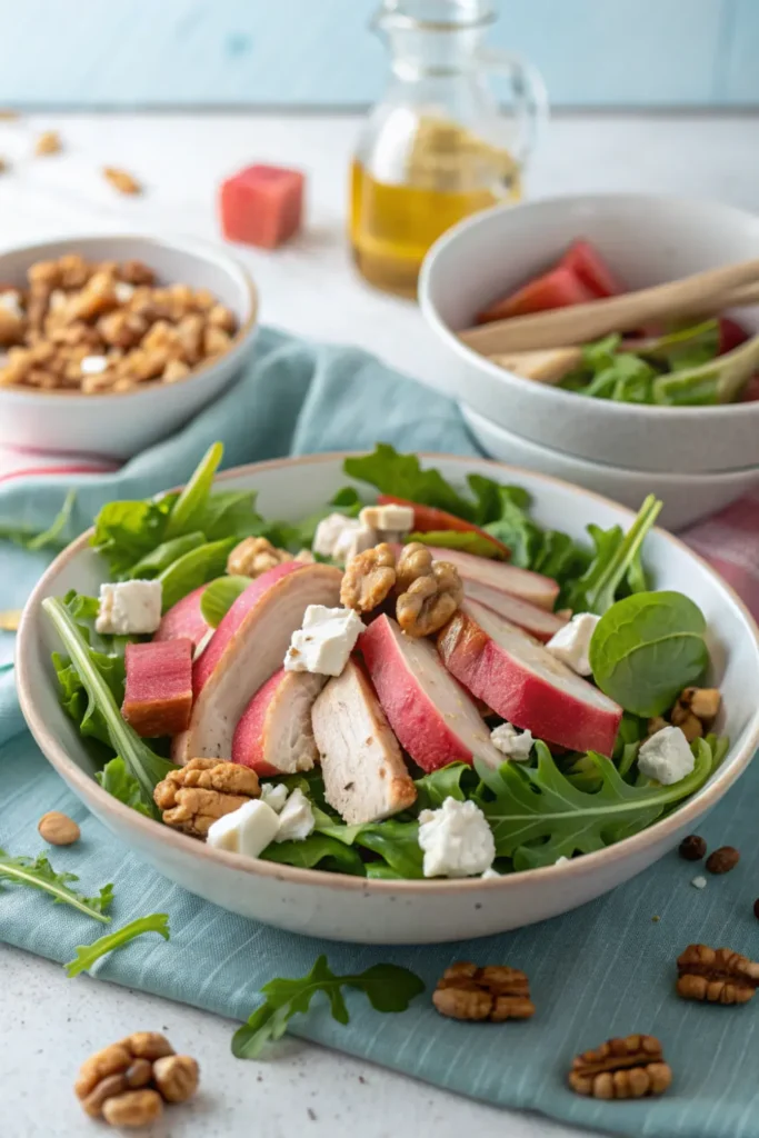 Salade de Poulet, Rhubarbe & Roquette
