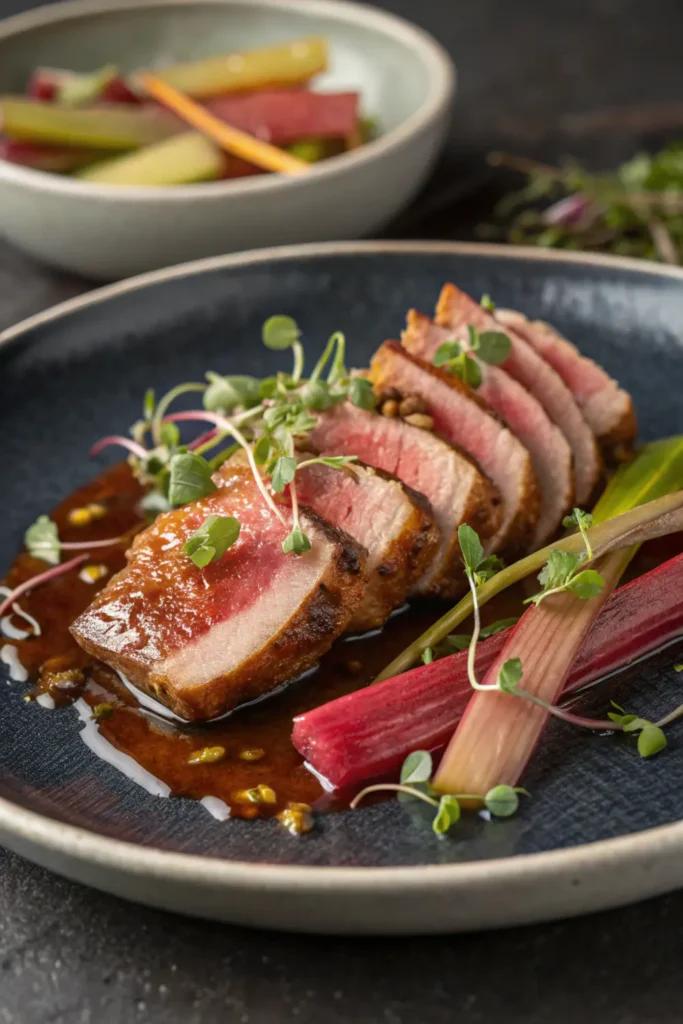 Magret de Canard à la Rhubarbe et au Miel