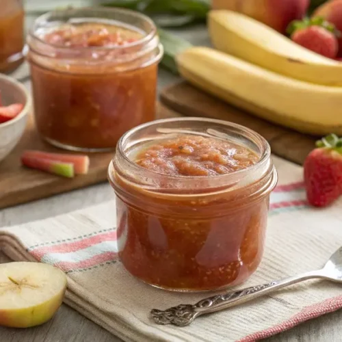 Confiture de Rhubarbe Maison (Fraise, Pomme, Banane)