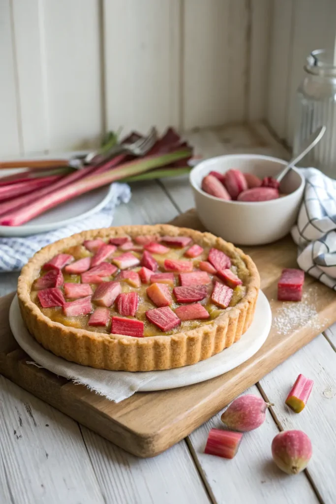 Tarte Vegan à la Rhubarbe et Amandes