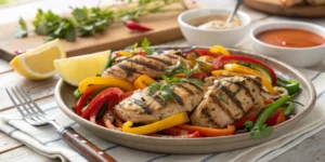 Recette de cuisine sénégalaise : Poulet Grillé et Poivrons