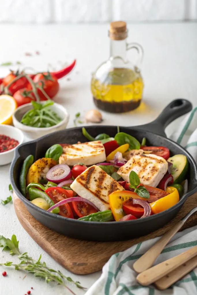 Poêlée de légumes & halloumi (option végétarienne)
