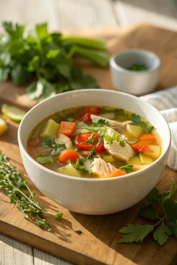 Soupe Détox au Légumes et Poulet