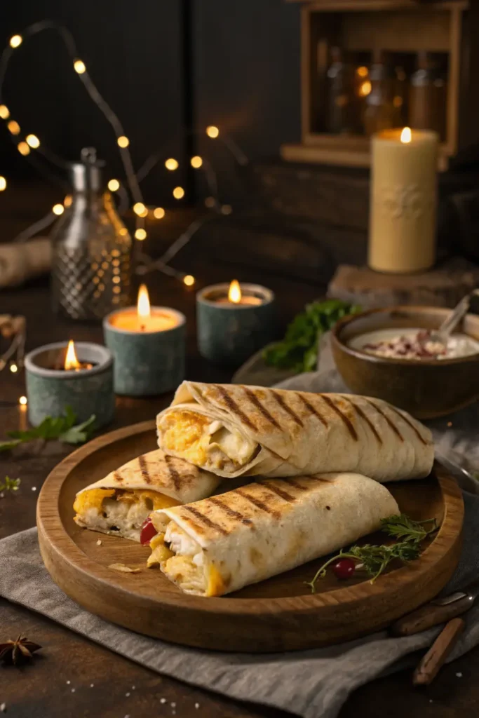 Wraps chauds poulet-fromage