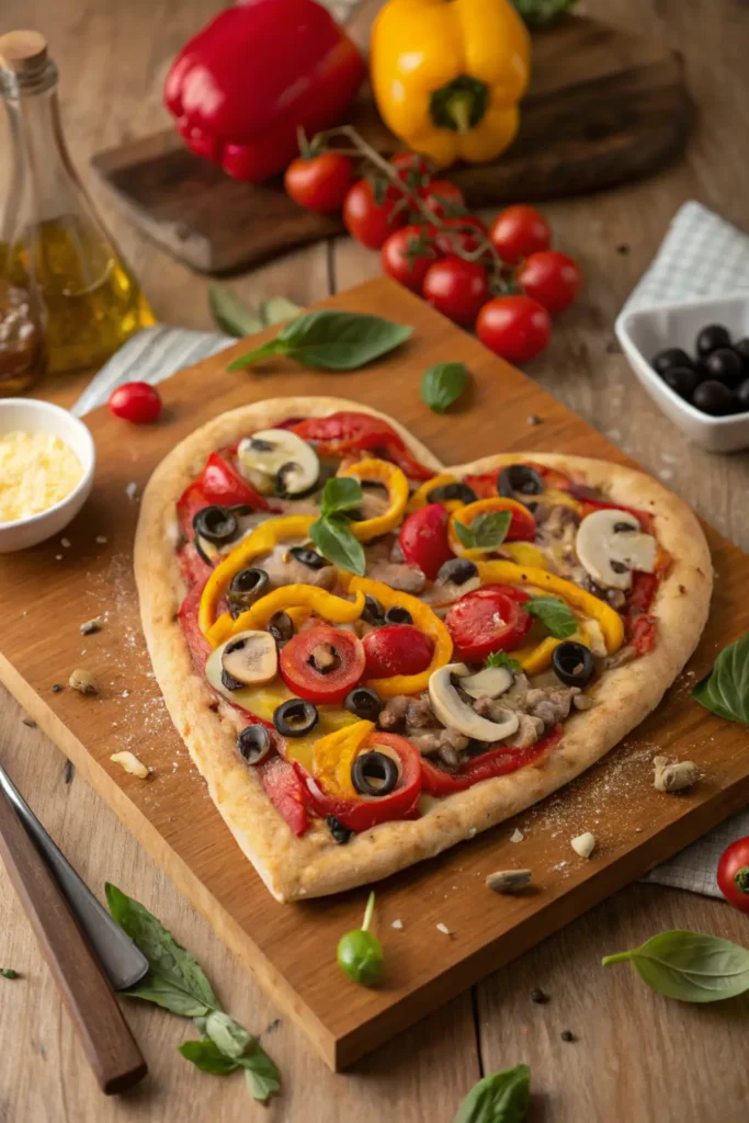 Pizza Maison en Forme de Cœur