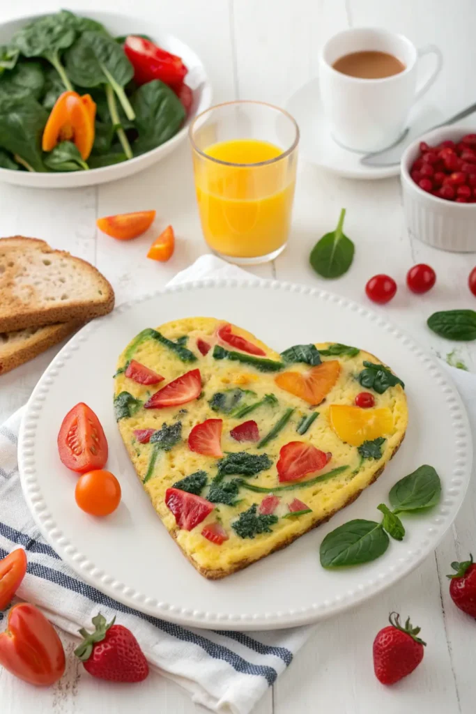 Omelette aux Légumes en Forme de Cœur