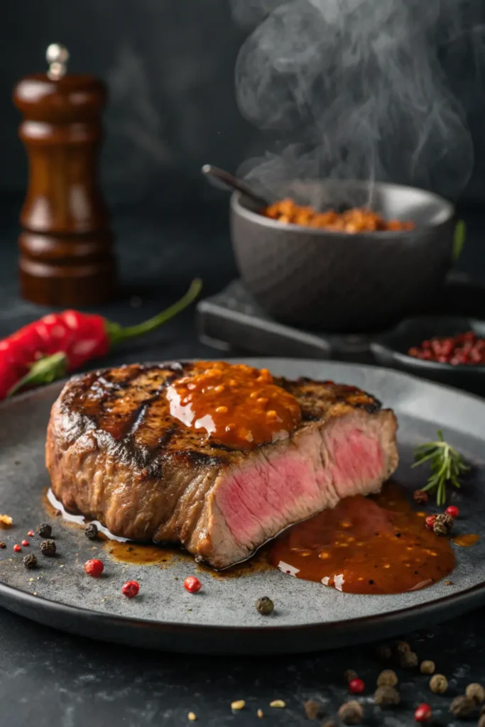 Steak grillé sauce au poivre