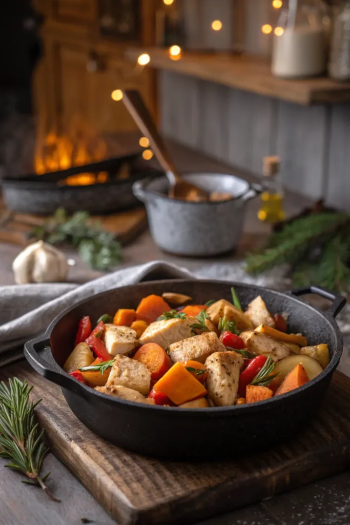 Poêlée de Légumes Racines au Poulet