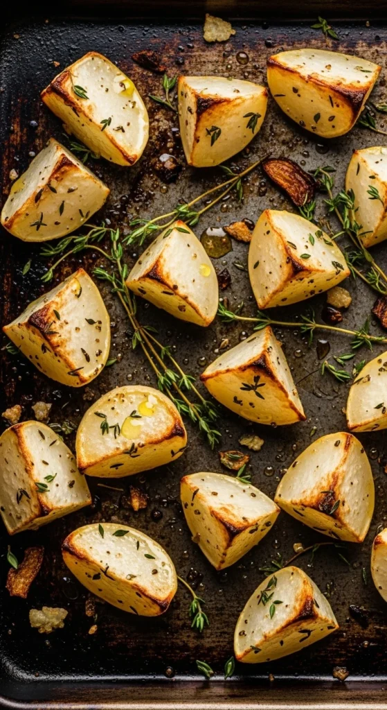 Recette Printemps Navet : Navets rôtis au thym