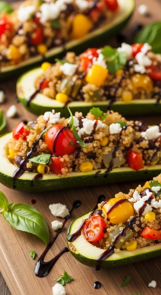 Courgettes farcies au quinoa et légumes