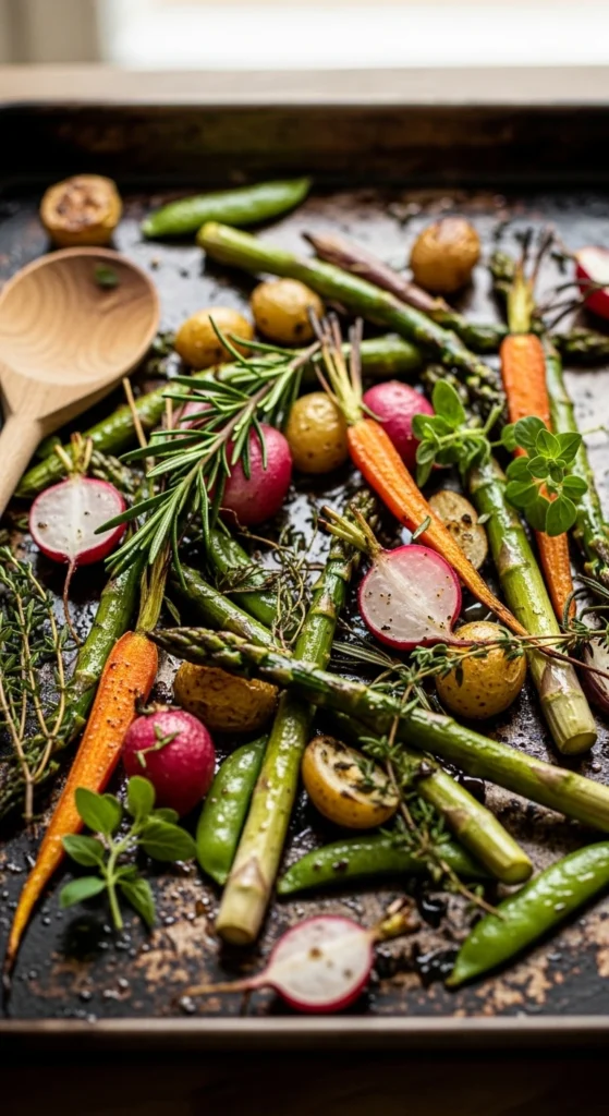 Légumes de Printemps au four avec herbes fraîches