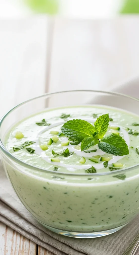 Soupe Froide de Concombre et Menthe