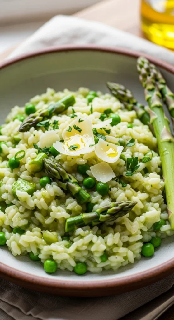Recette Printemps Plat : Risotto aux Asperges et Petits Pois