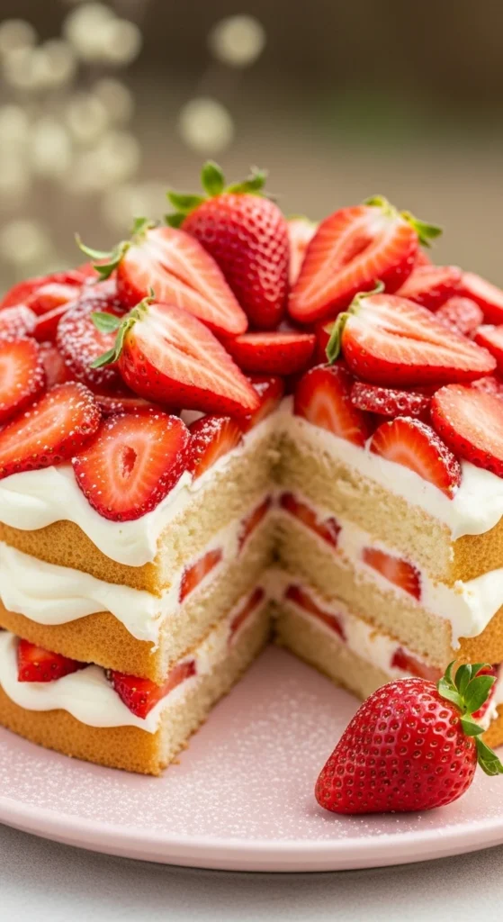Recette Printemps Gâteau : Gâteau Léger aux Fraises
