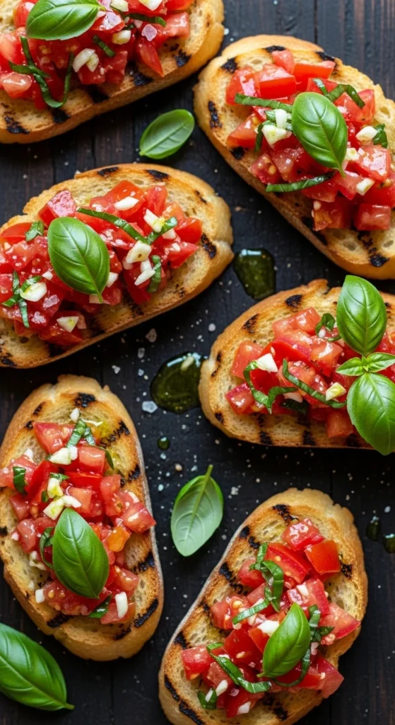 Bruschettas à la Tomate et Basilic