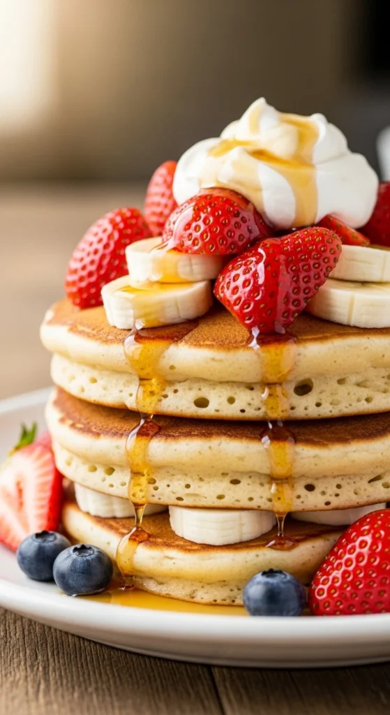 Pancakes aux Fraises et Banane