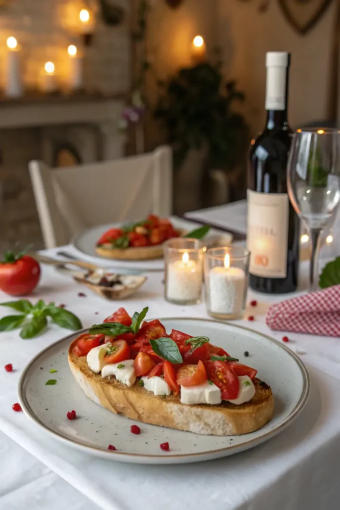 Bruschettas tomate, mozzarella et basilic