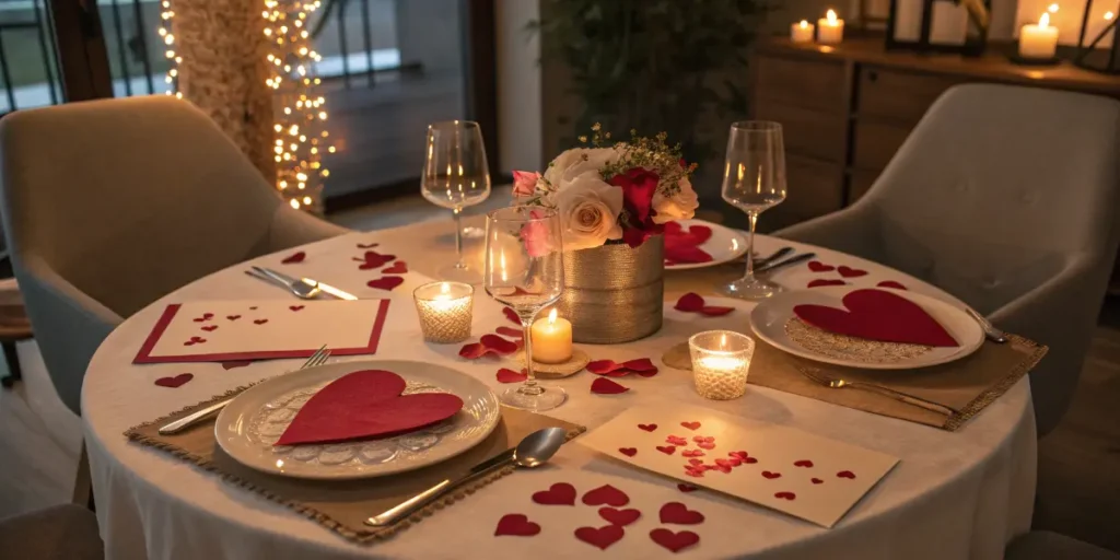 Idées de Décoration et Carte pour un Repas Saint Valentin Parfait