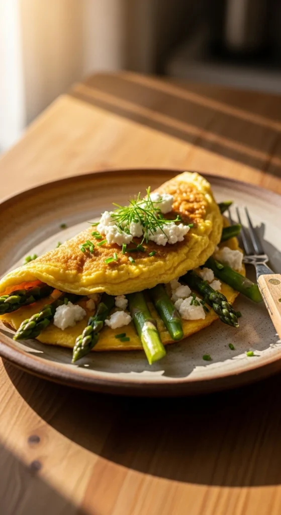Omelette aux Asperges et Feta
