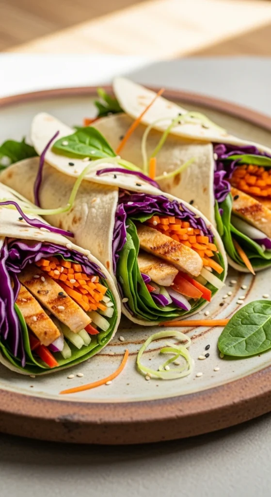 Wraps au Poulet et Légumes Croquants