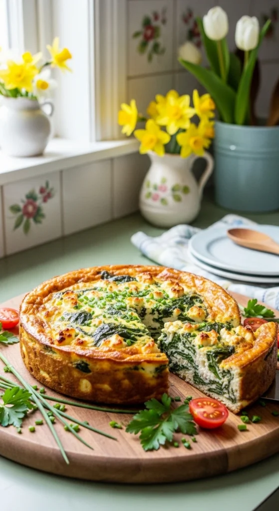 Quiche Sans Pâte aux Épinards et Feta