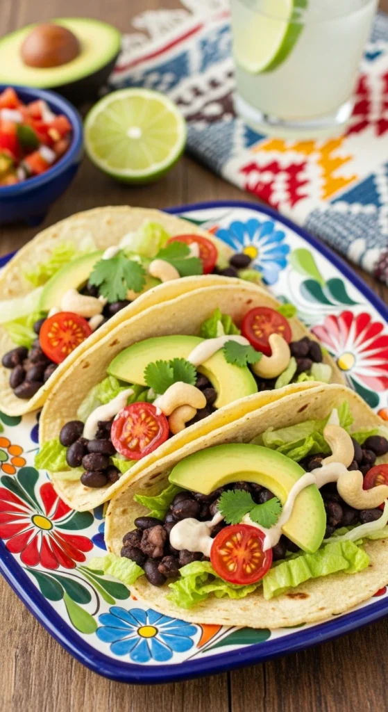 Tacos Vegan aux Haricots Noirs et Avocat