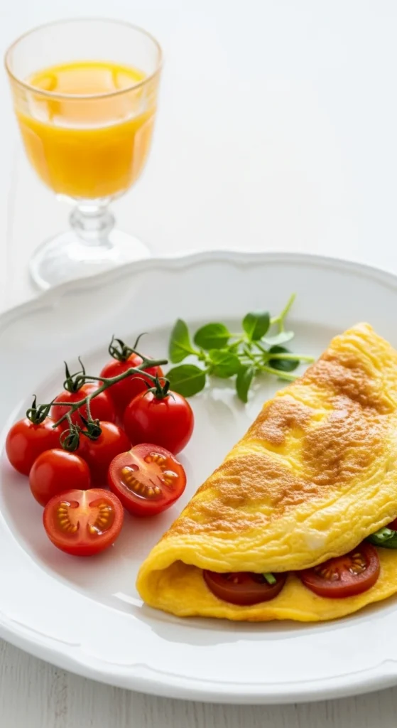 Omelette aux Épinards et Champignons