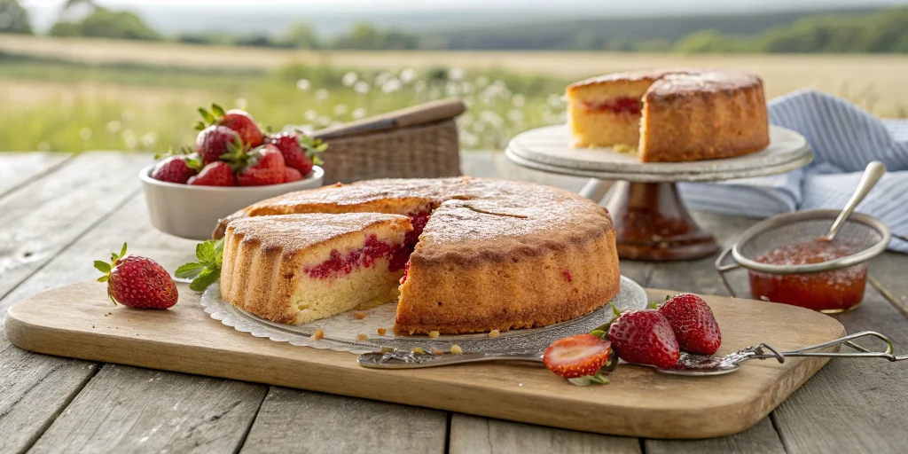 Gâteau à la confiture de fraises