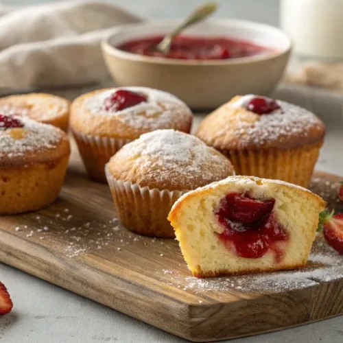 Muffins à la confiture de fraises