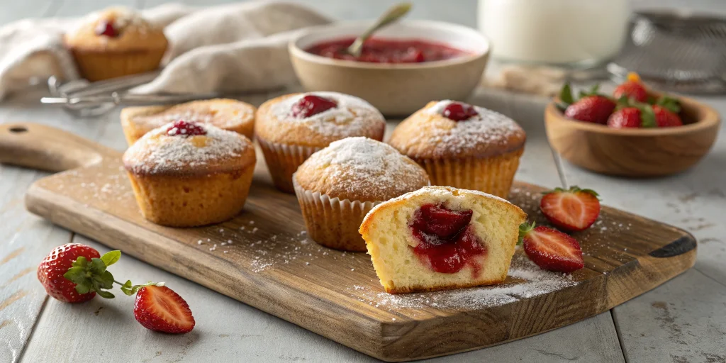 Muffins à la confiture de fraises