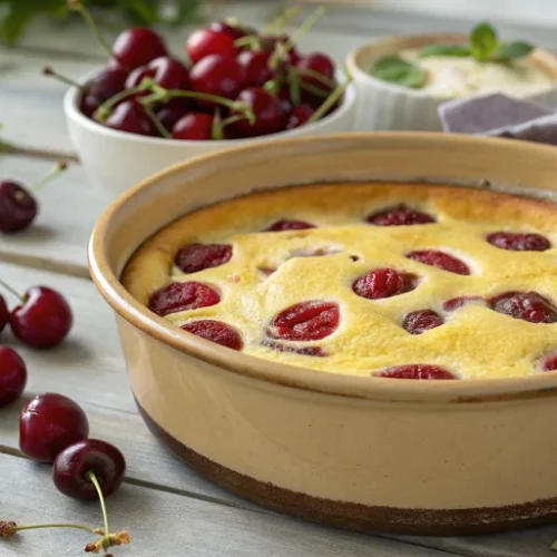 Clafoutis aux Cerises Sans Gluten, Sans Lactose et Vegan