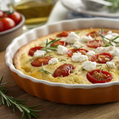 Clafoutis Salé aux Tomates Cerises (Feta, Chèvre ou Thon)