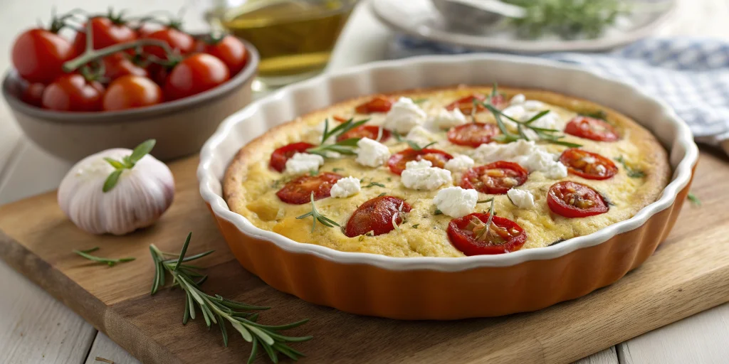 Clafoutis Salé aux Tomates Cerises (Feta, Chèvre ou Thon)