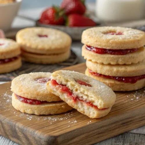 Biscuits à la confiture de fraises maison