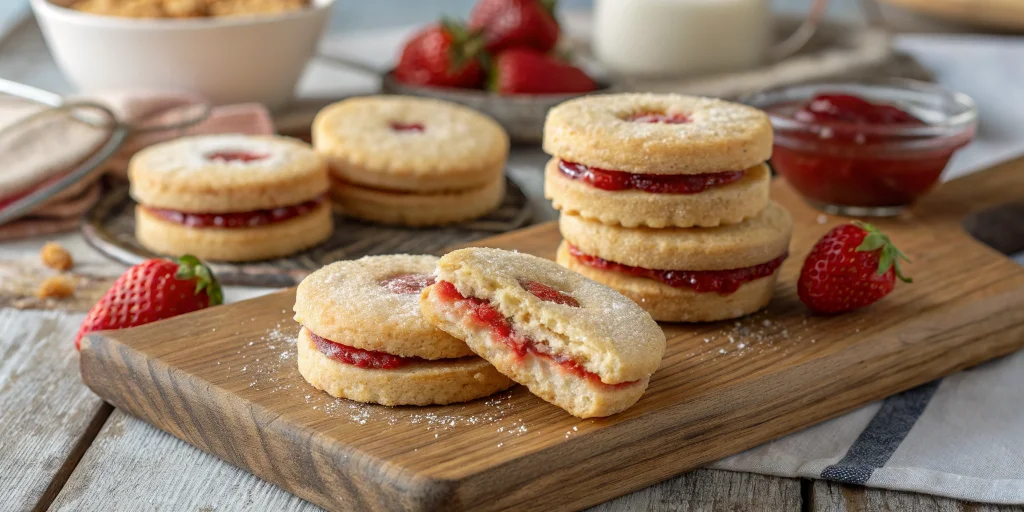 Biscuits à la confiture de fraises maison