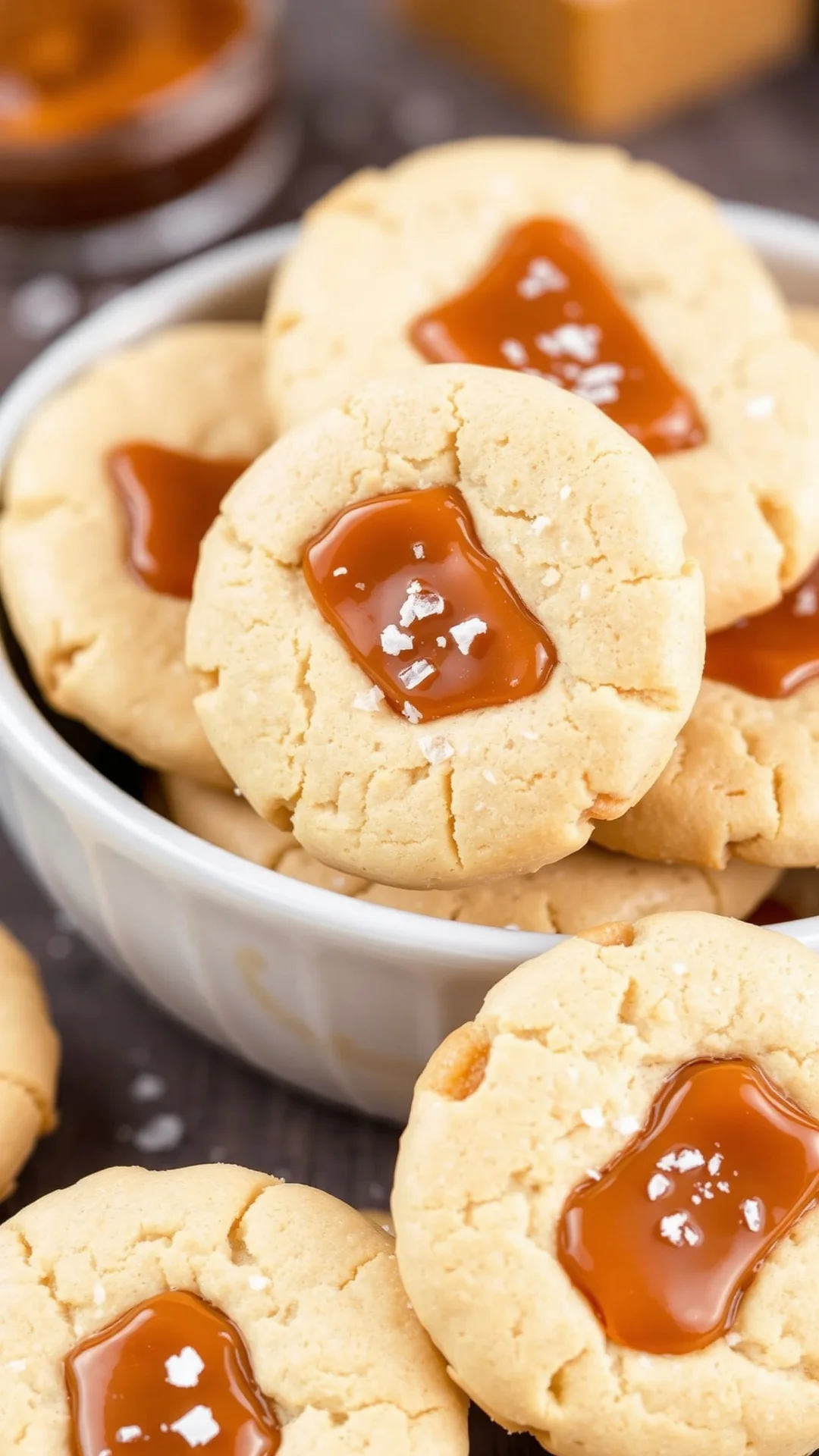 caramel sea salt shortbread cookies sweet salty contrast gourmet homemade treats